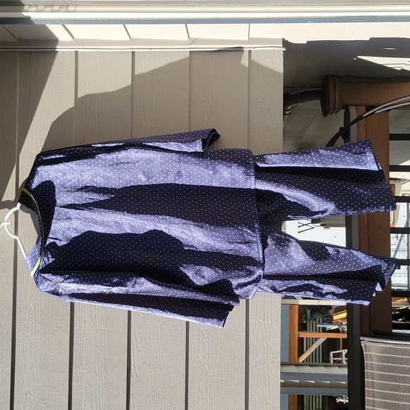 Gilligan & O'Malley Navy Blue & Olive Green Polka-dot Sleepwear Pajama Set Sz L - Picture 5 of 11